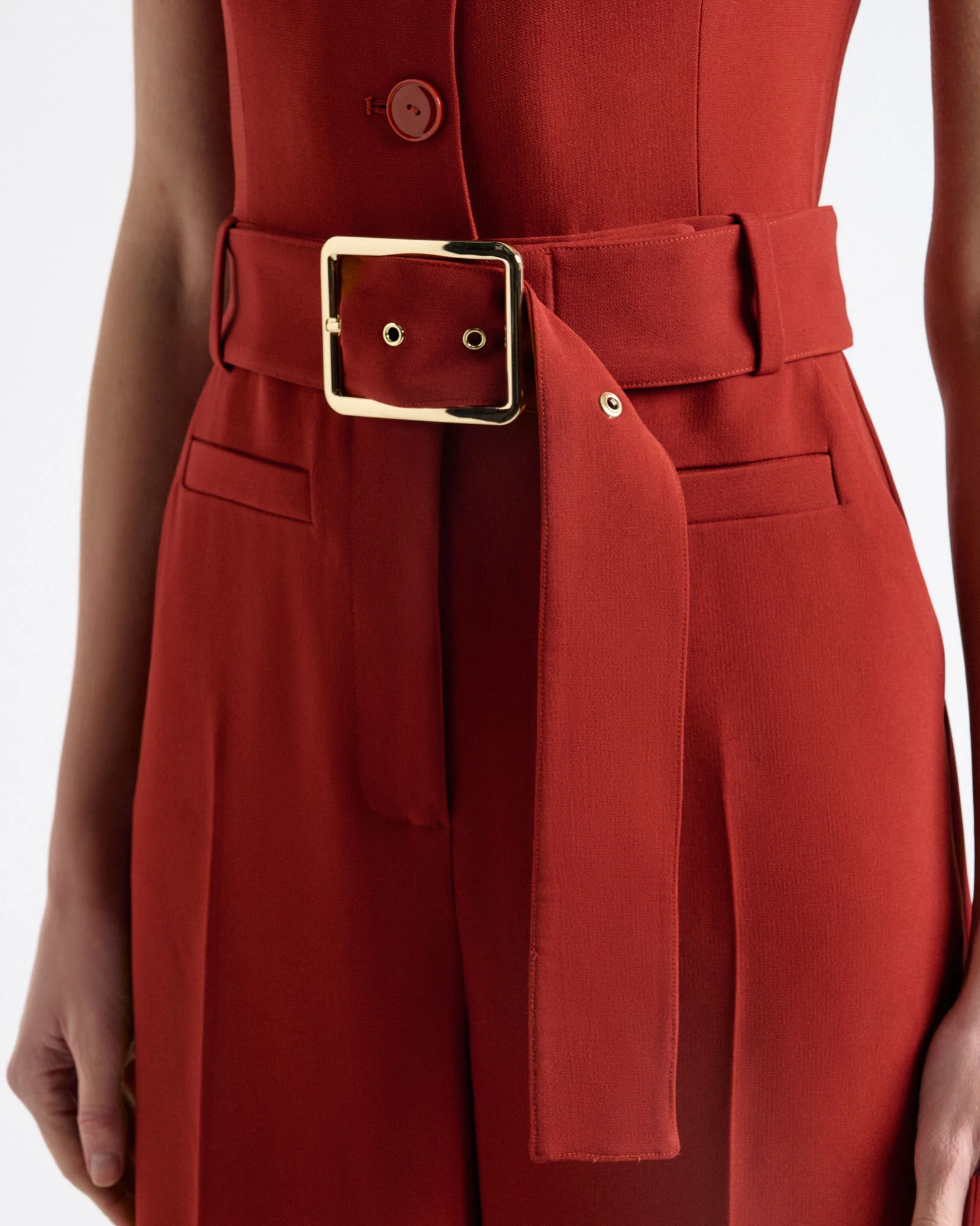 Acetate Blend Wide Leg Jumpsuit - Image 3