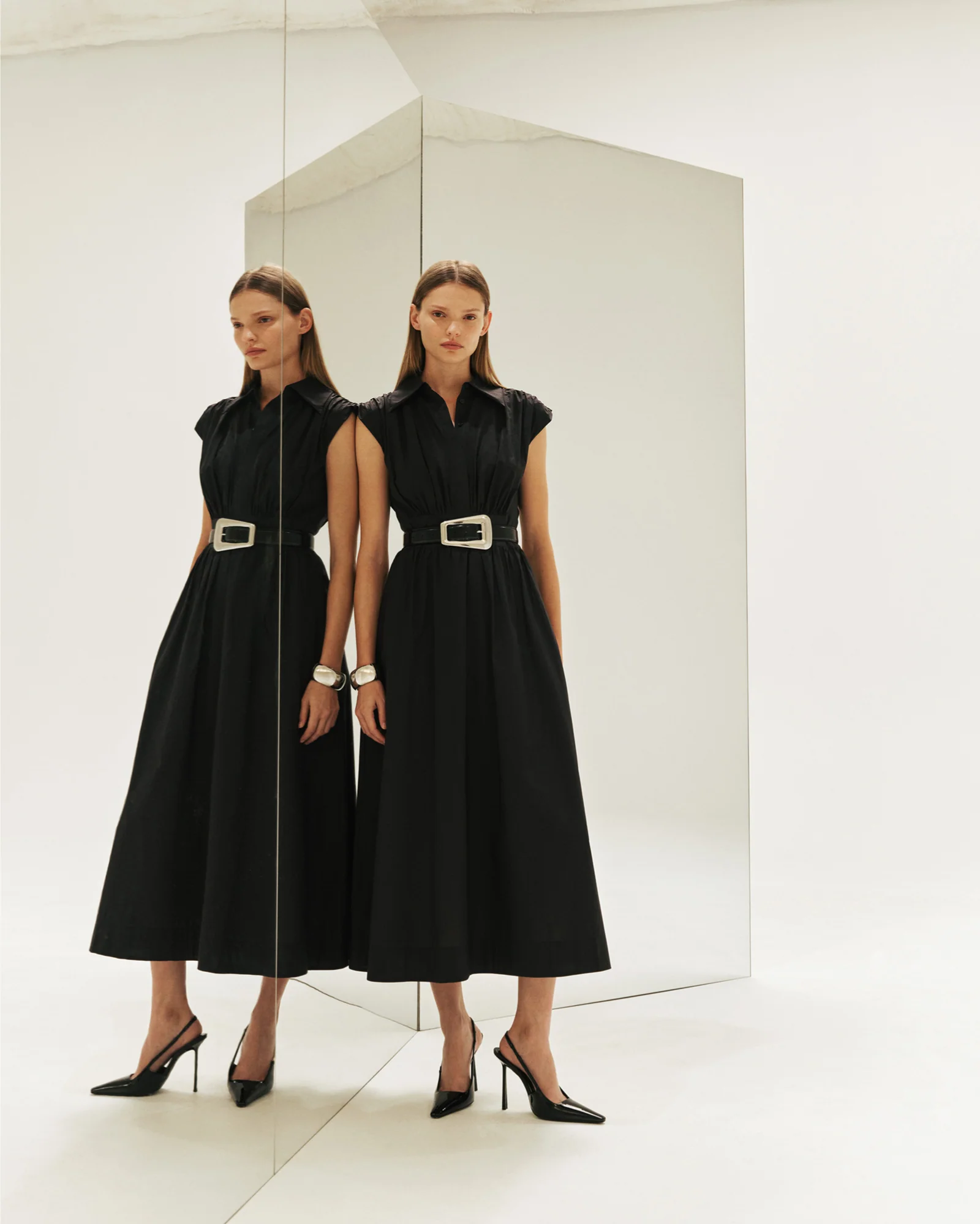 Black Soft Finish Cotton Shirt Dress - Image 6