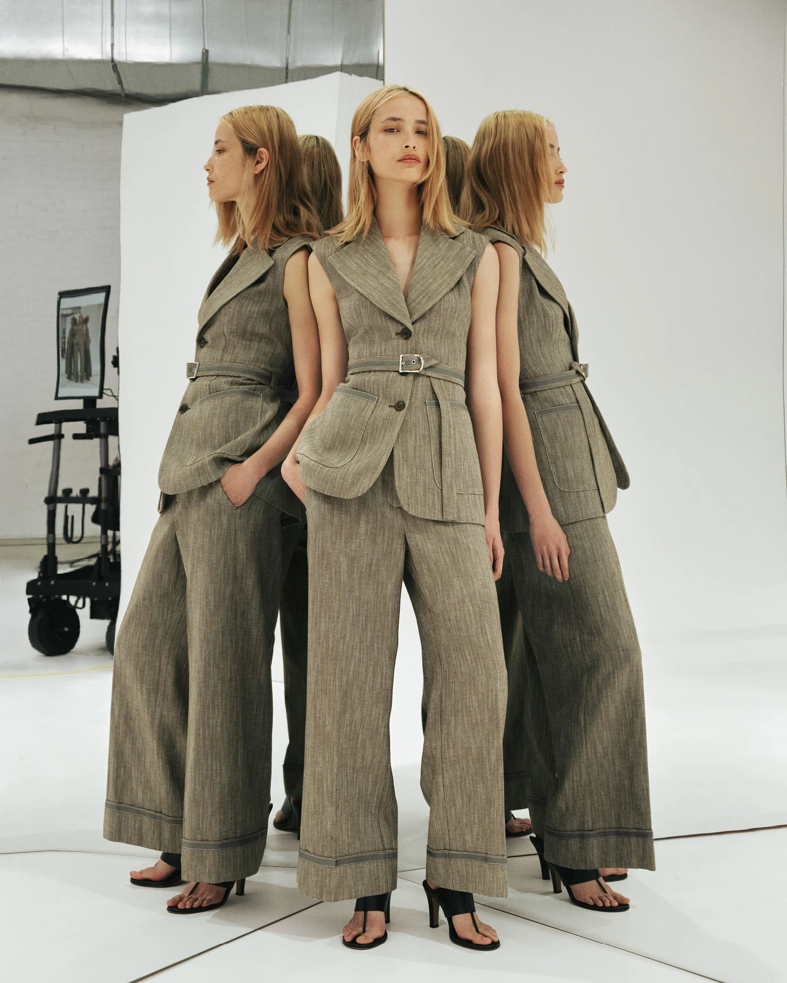 European Herringbone Cropped Cuffed Pant - Image 7