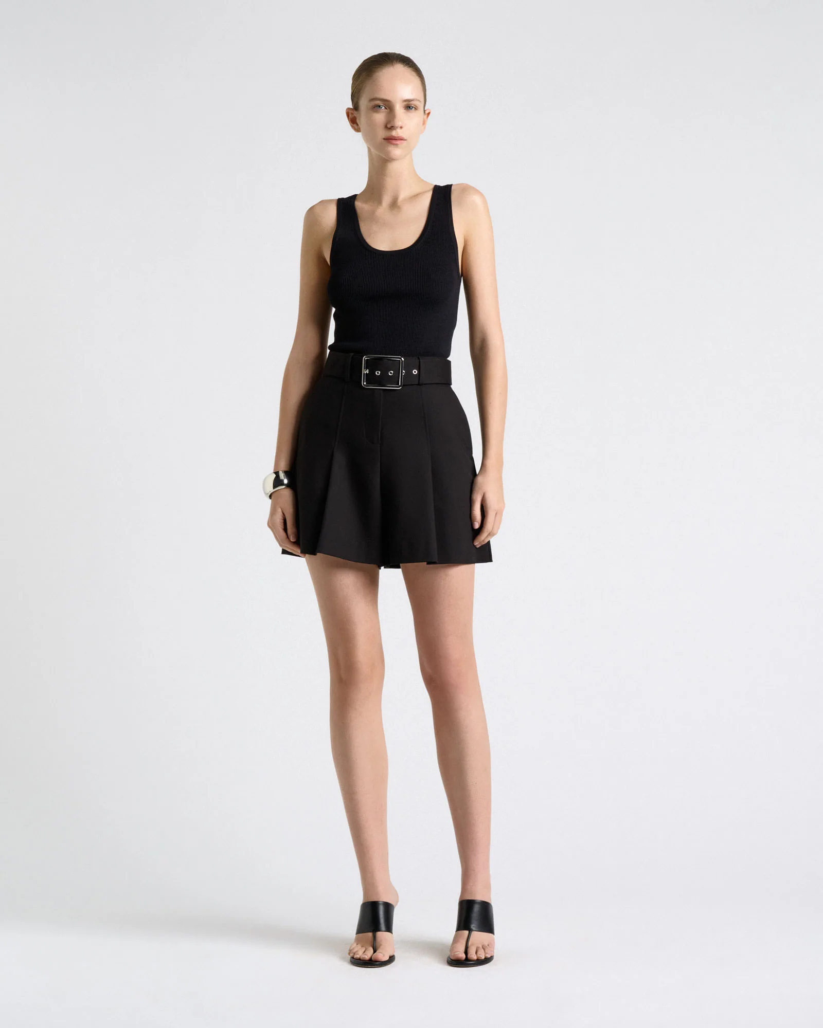 European Stretch Cotton Belted Short - Image 2