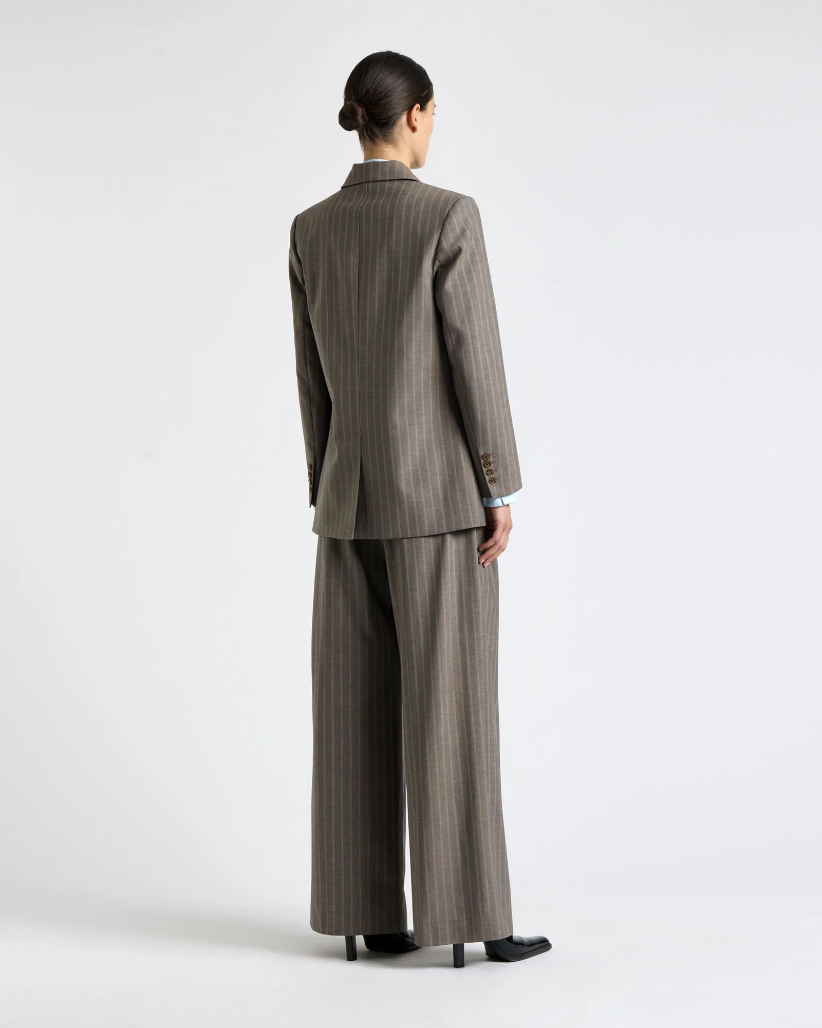 European Stripe Double Breasted Blazer - Image 4
