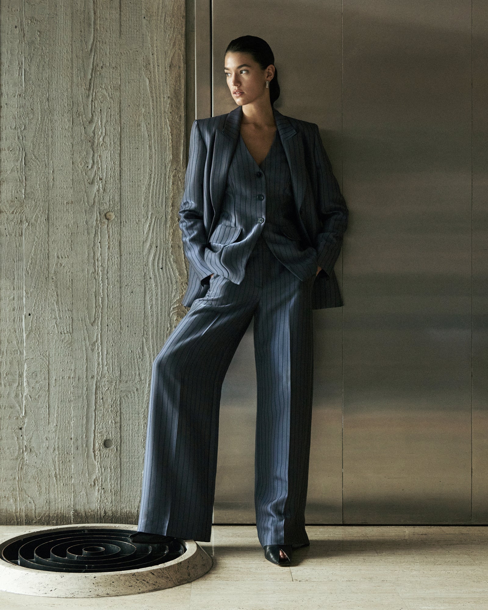 European Viscose Stripe Blazer - Image 6