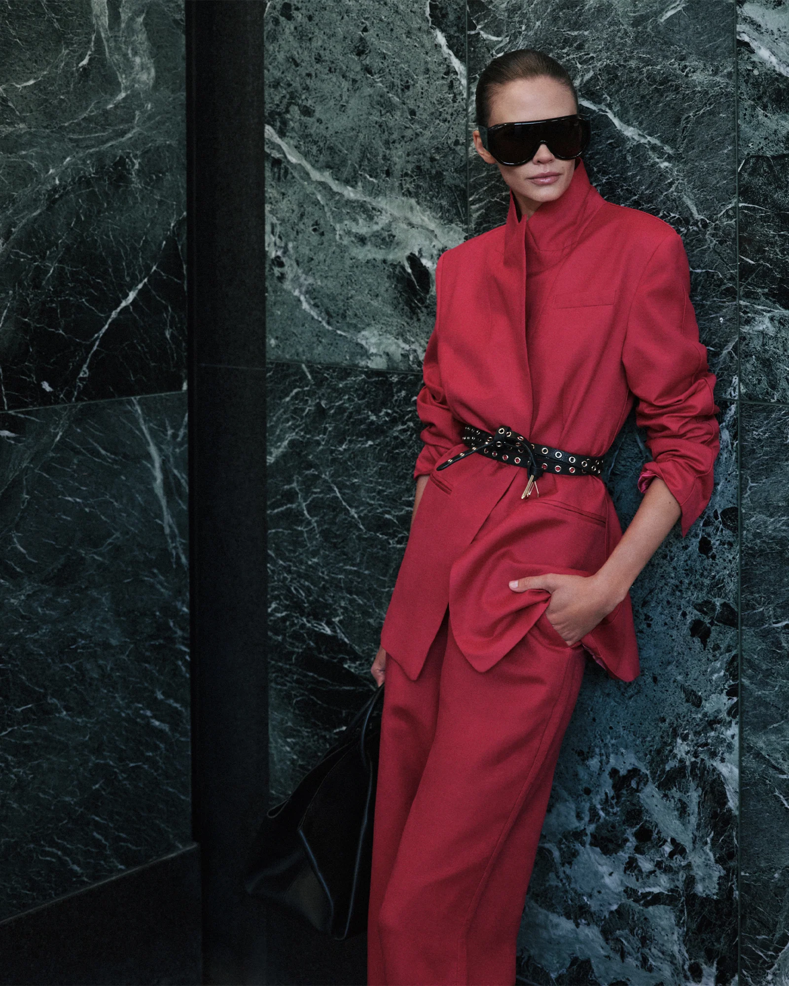 Fuchsia Linen Blend Piped Blazer - Image 6