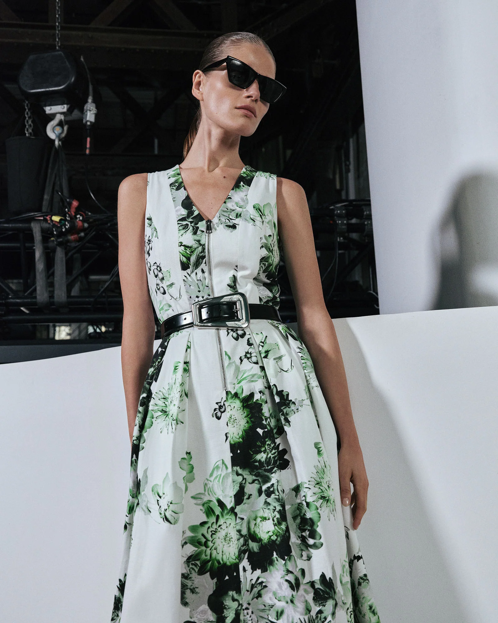 Graphic Blooms Flared Midi Dress - Image 6