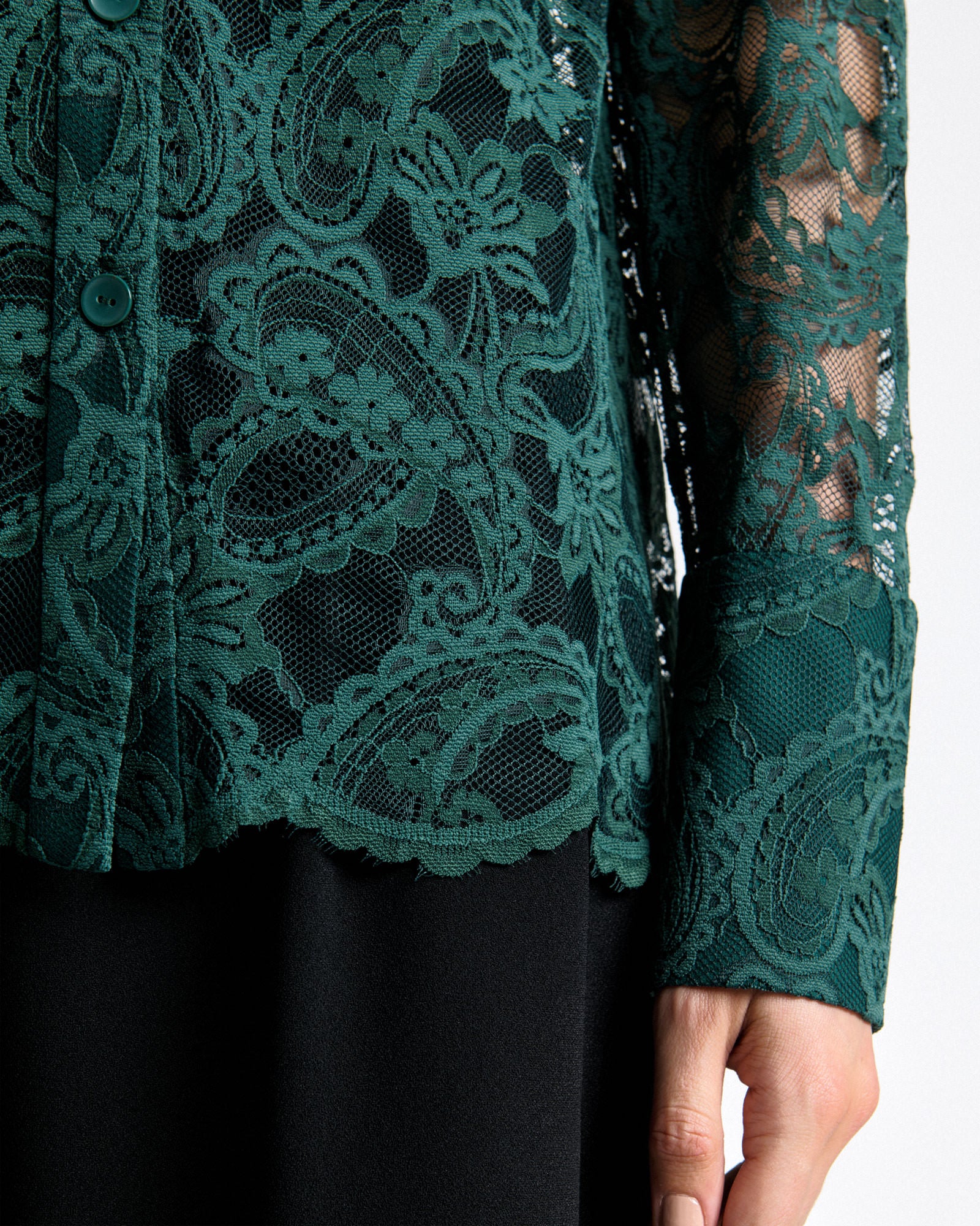Green Paisley Lace Shirt - Image 3