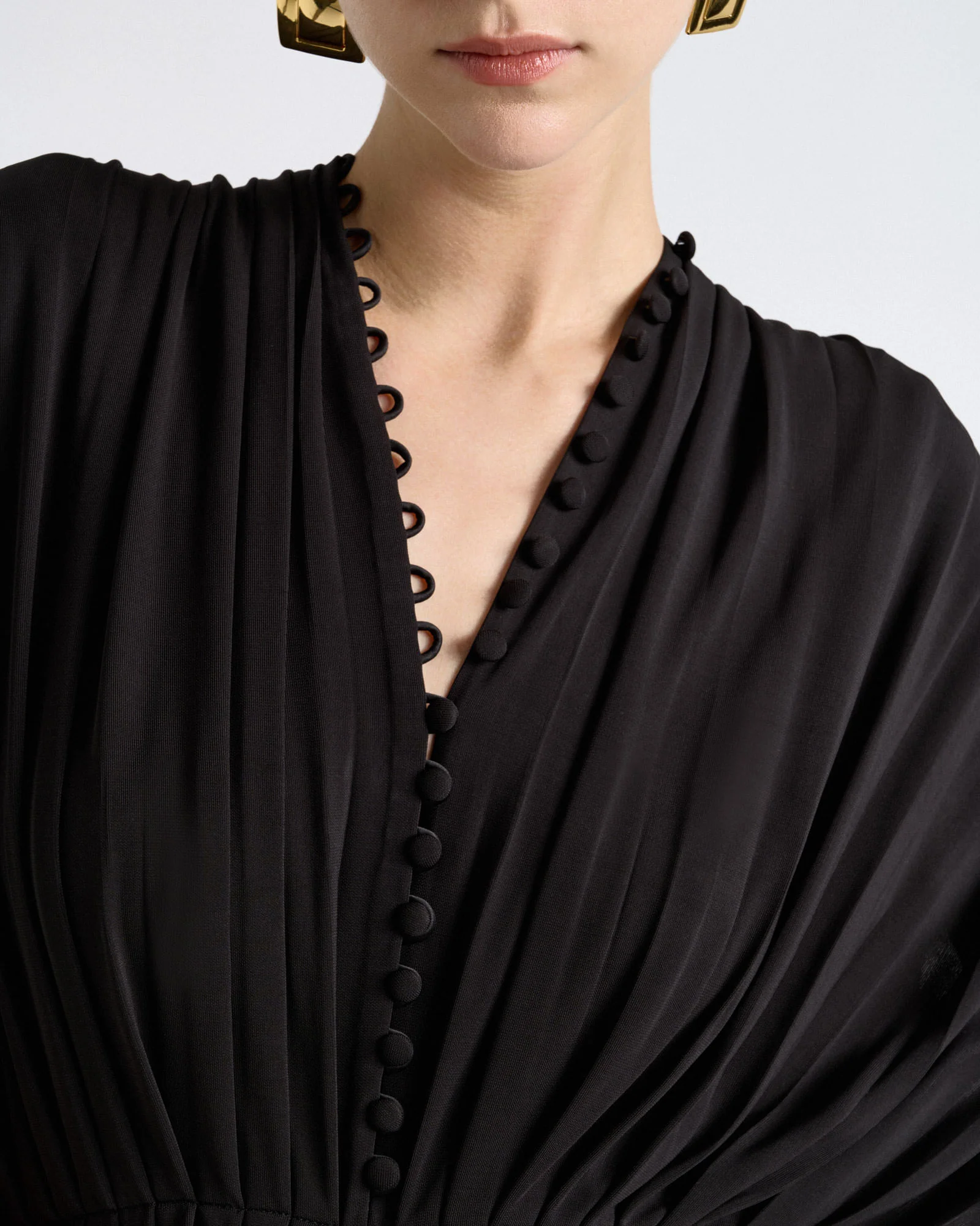 Jersey Pleated Ruched Midi Dress - Image 10