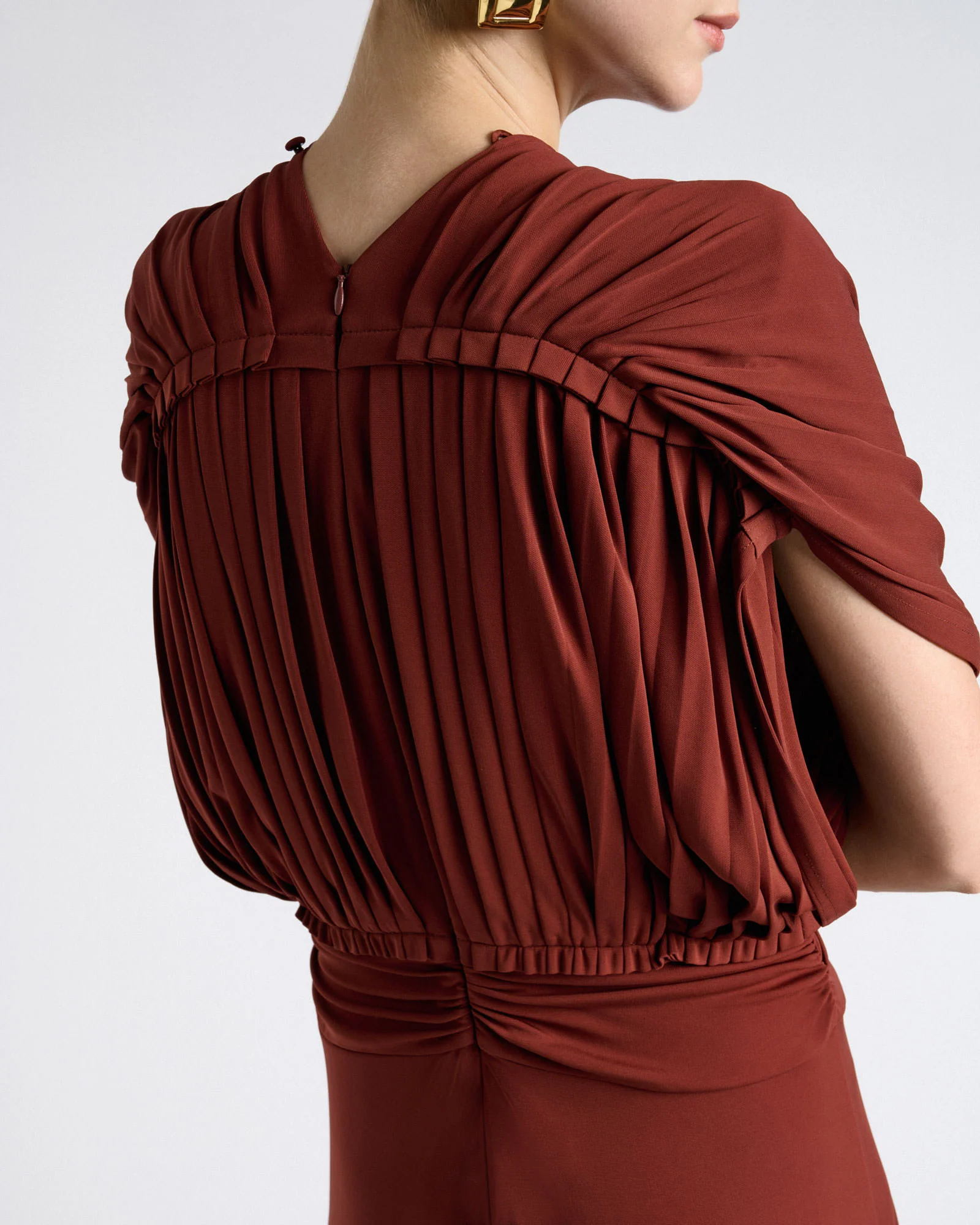 Jersey Pleated Wide Leg Jumpsuit - Image 10