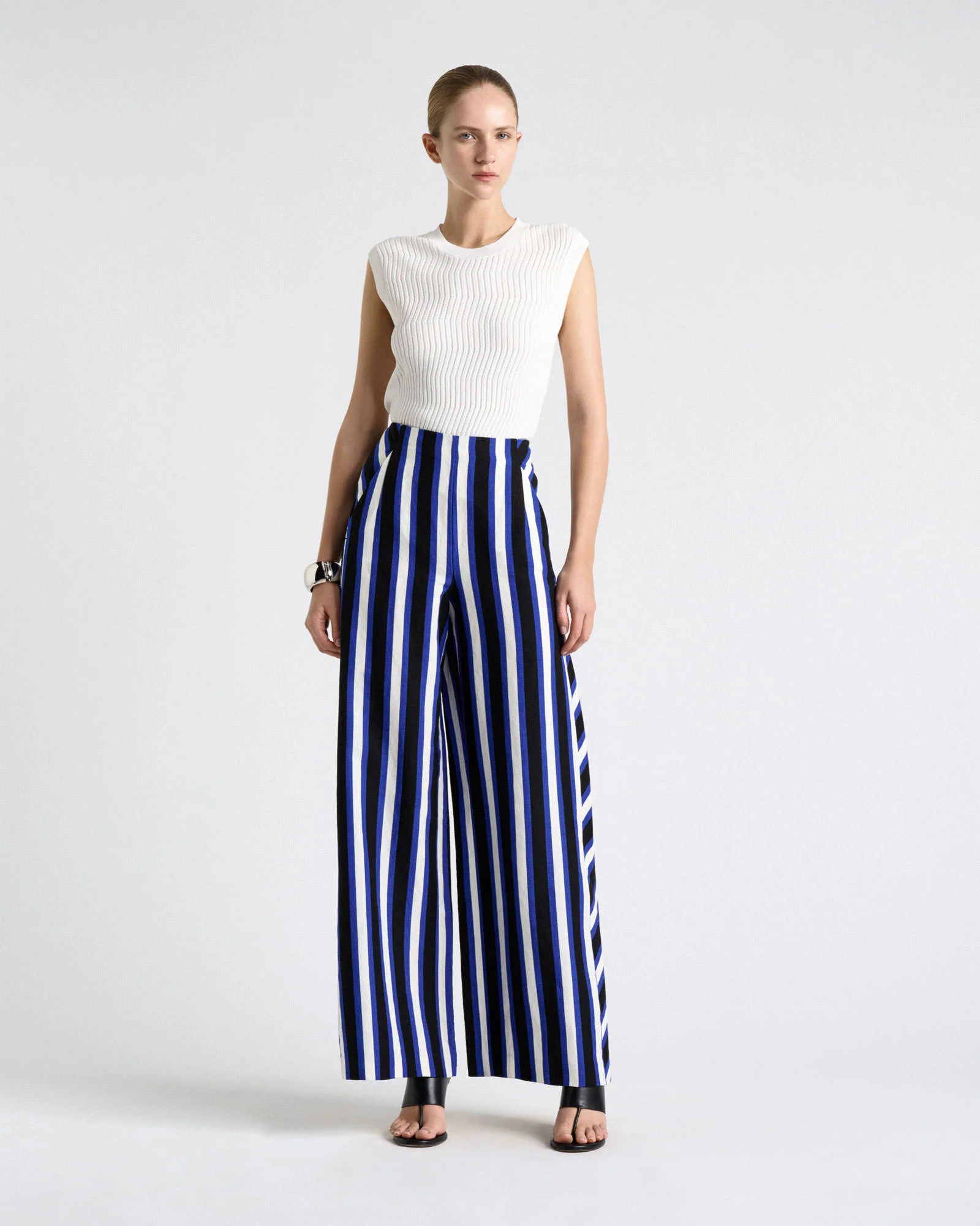 Linen Blend Bold Stripe Pant - Image 3