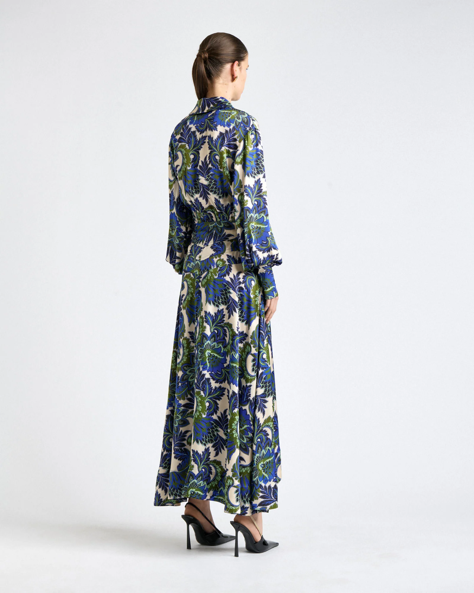 Mirage Satin Long Sleeve Midi Dress - Image 6