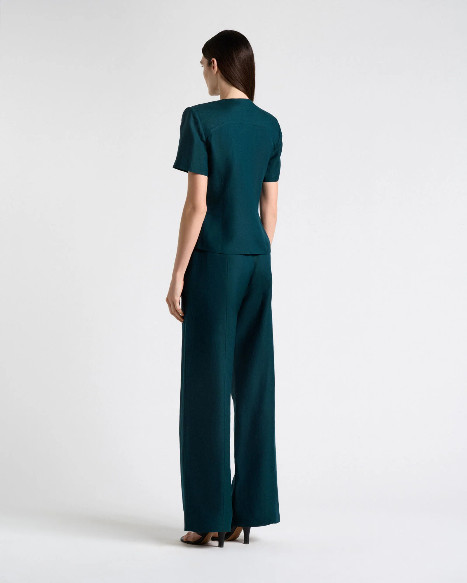 Pine Linen Blend Button Top - Image 4