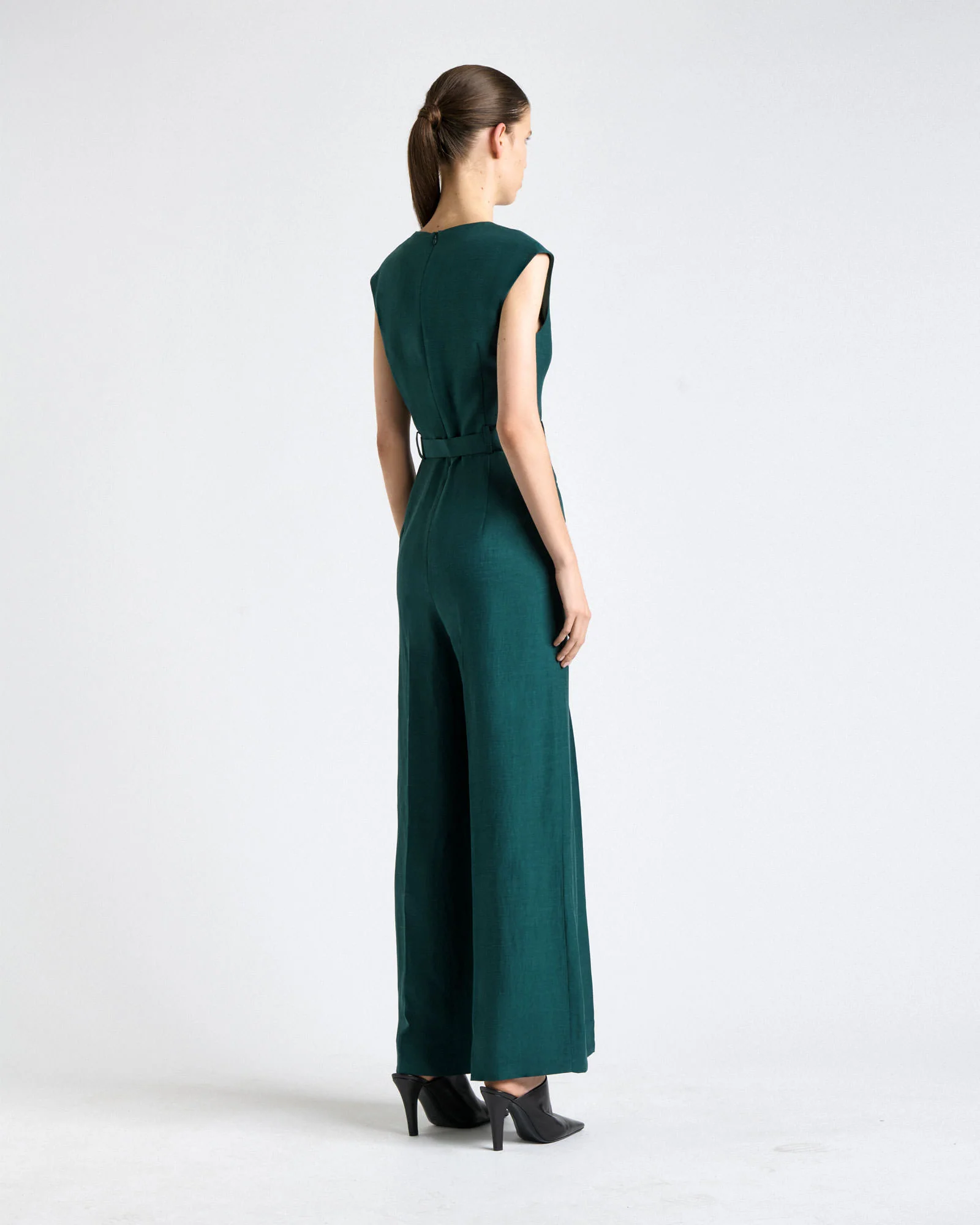 Pine Viscose Blend Sleeveless Jumpsuit - Image 4