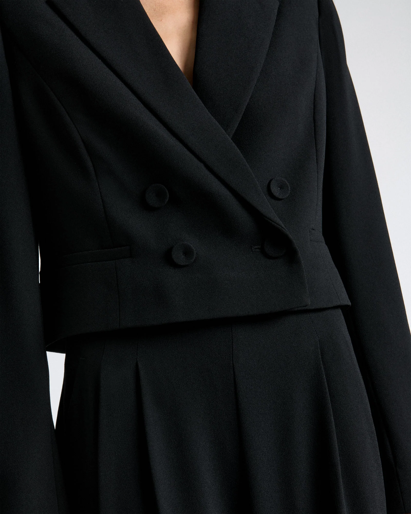 Recycled Crepe Bolero Cropped Jacket - Image 3