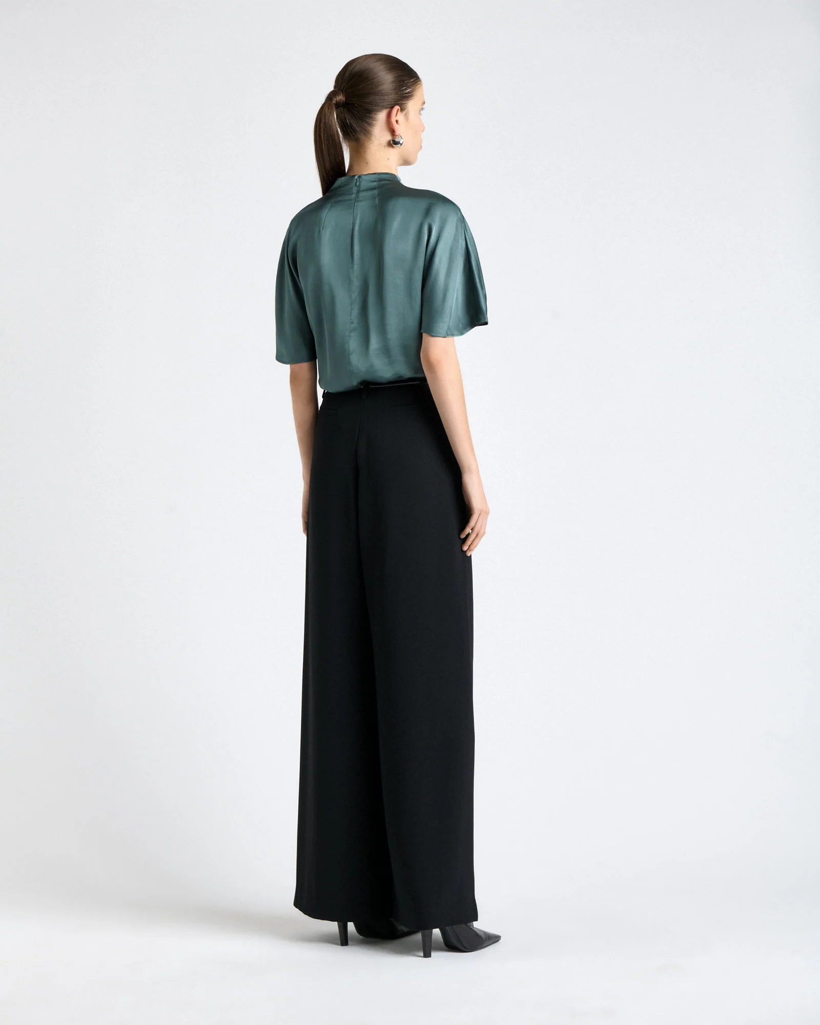 Satin Draped Neck Blouse - Image 4