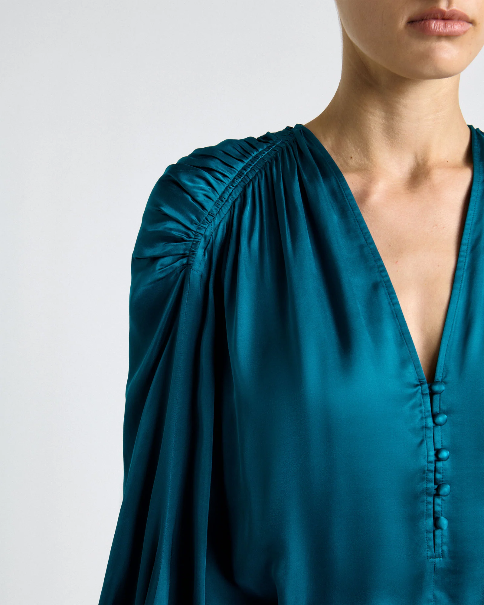 Satin V-Neck Shirt - Image 3