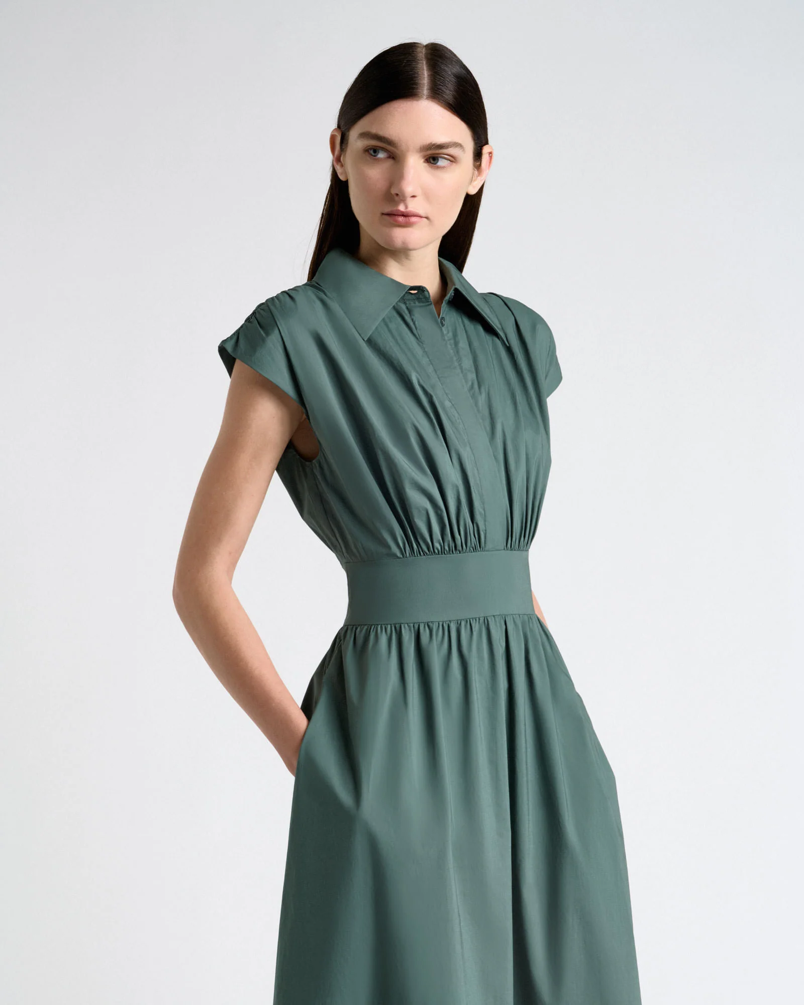 Soft Finish Cotton Shirt Dress - Image 2