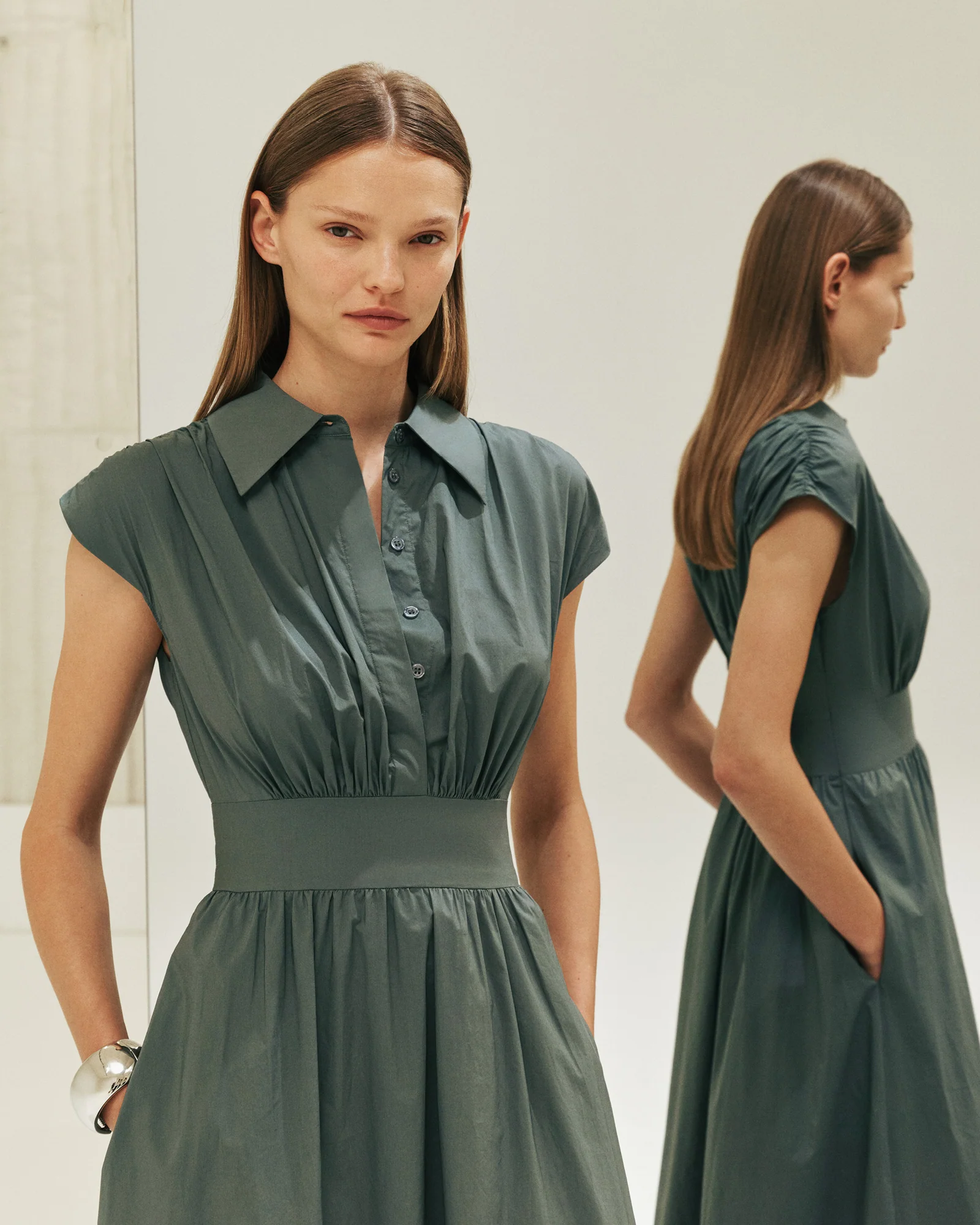Soft Finish Cotton Shirt Dress - Image 8