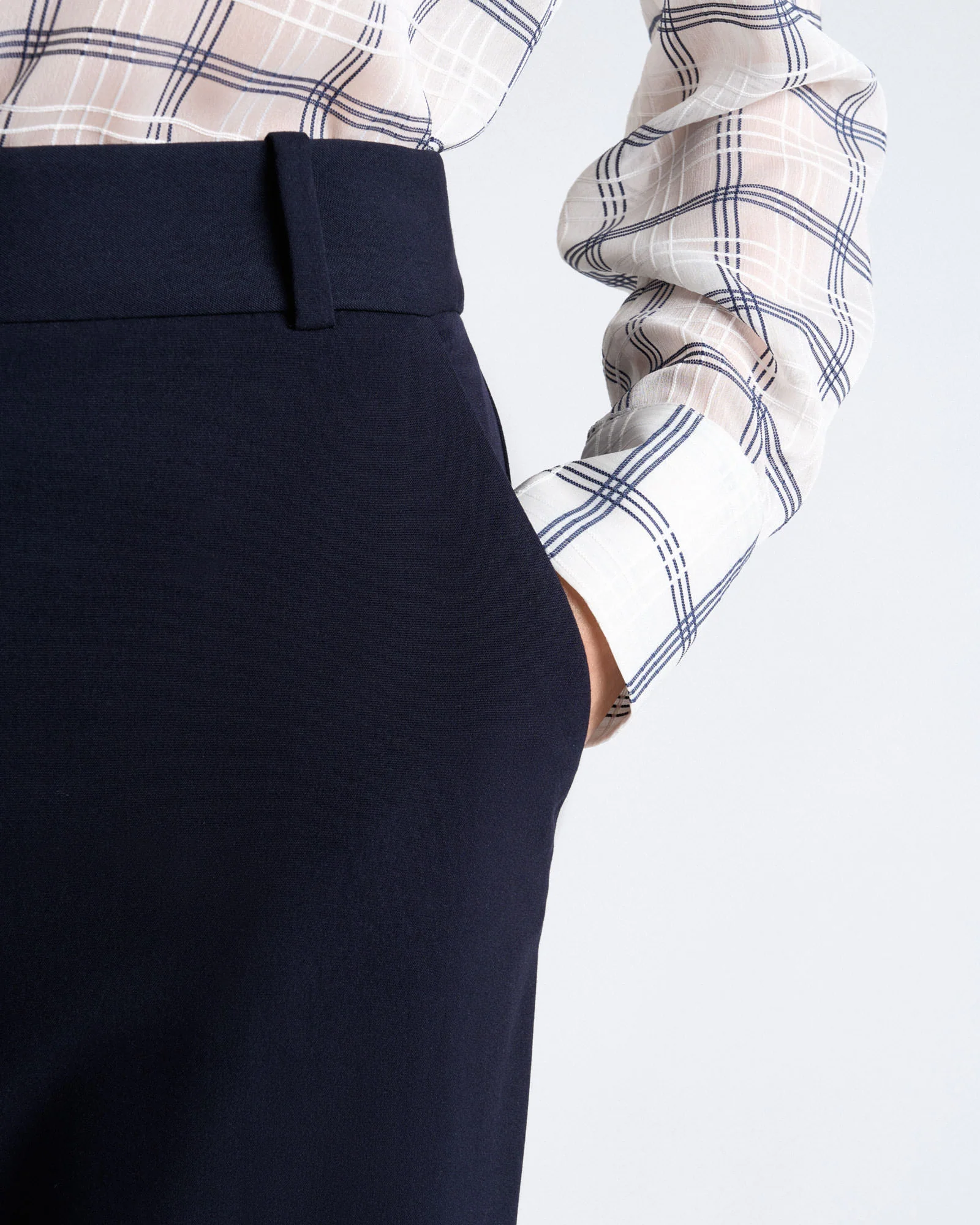 Stretch Suiting Cuffed Cropped Pant - Image 3