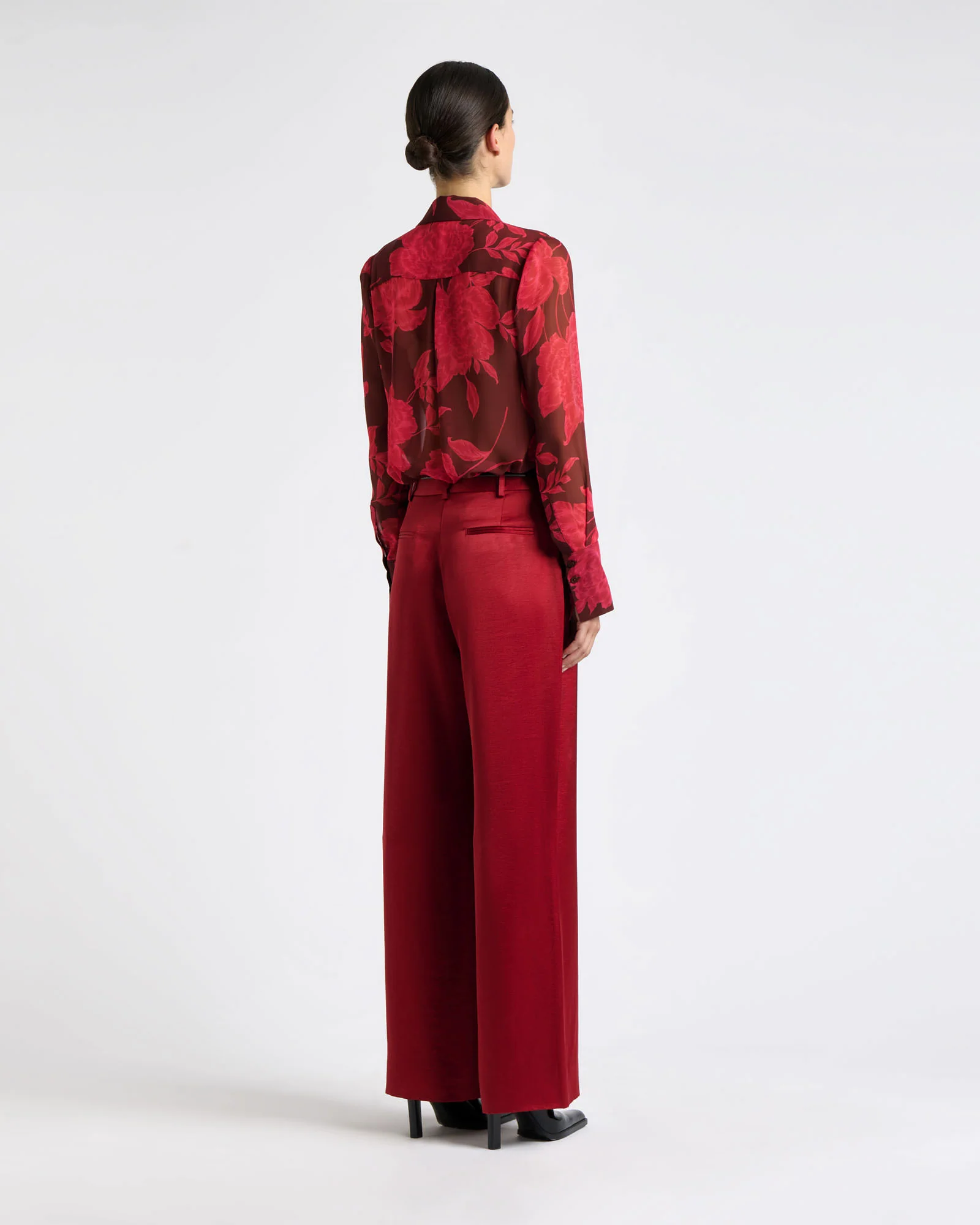 Viscose Blend Satin Straight Leg Pant - Image 4