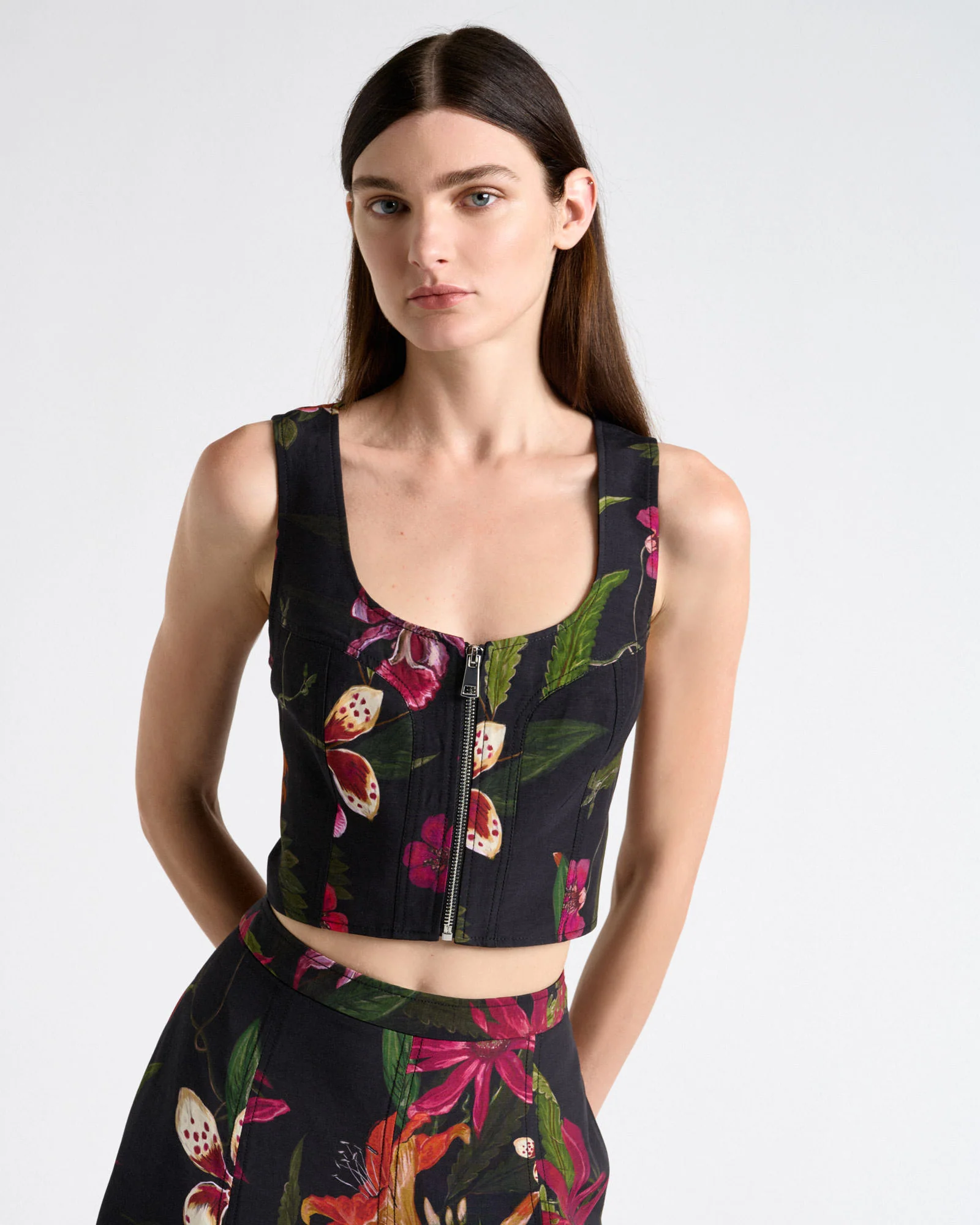 Wild Orchid Zip Bustier